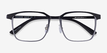 Black Financier -  Metal Eyeglasses