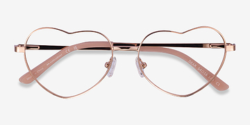 Shiny Rose Gold Dear -  Metal Eyeglasses