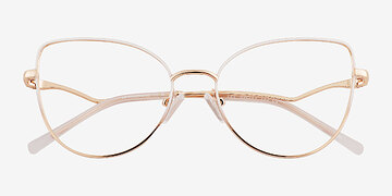 White Rose Gold Lee -  Metal Eyeglasses