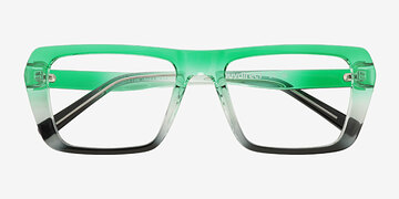 Green Black Big Love -  Plastic Eyeglasses