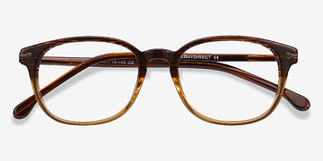 Brown Striped Nova -  Acetate Eyeglasses