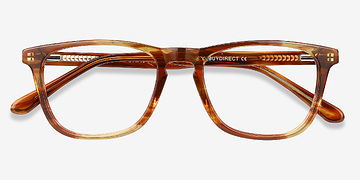 Brown Striped Prelude -  Colorful Acetate Eyeglasses