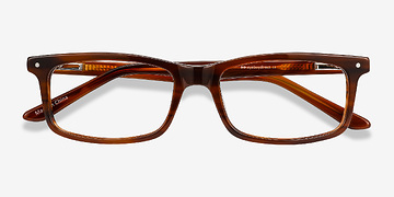 Brown Striped Mandi -  Acétate Lunettes de vue