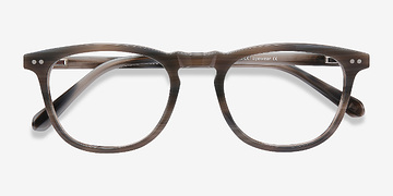 Gray Striped Illusion -  Vintage Acetate Eyeglasses