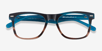 Blue Striped Caster -  Geek Acetate Eyeglasses