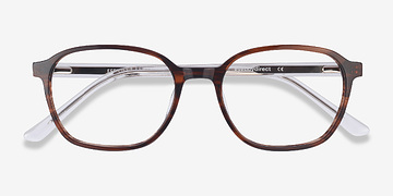 Brown Striped Efficient -  Classiques Acétate Lunettes de vue