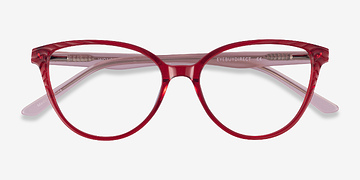 Clear Red Pink Wonder -  Coloré Acétate Lunettes de vue