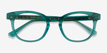 Emerald Green Gold Hoop -  Acétate Lunettes de vue