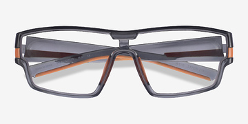 Clear Gray Orange Weld -  Plastic Eyeglasses