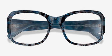 Blue Floral Viola -  Acetate Eyeglasses