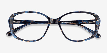 Blue Floral Freya -  Acetate Eyeglasses