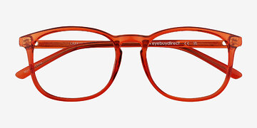 Clear Orange Larkin -  Plastic Eyeglasses