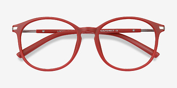 Burgundy Lindsey -  Lightweight Plastic, Metal Eyeglasses