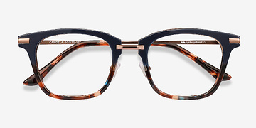 Blue Floral Candela -  Acetate, Metal Eyeglasses