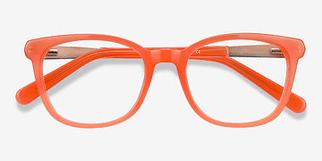 Orange Kat -  Colorful Acetate, Metal Eyeglasses