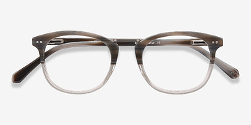 Gray Striped Era -  Vintage Acetate, Metal Lunettes de vue