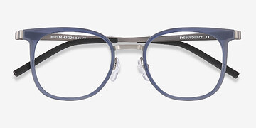 Navy Rotem -  Lightweight Acetate, Metal Eyeglasses