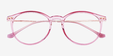 Clear Purple Amity -  Lightweight Plastic, Metal Eyeglasses