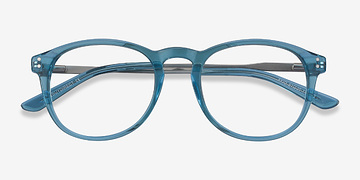 Bleu Akio -  Coloré Acetate, Metal Lunettes de vue