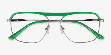 Green & Gunmetal Dynamo -  Acetate, Metal Lunettes de vue