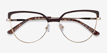 Brown & Gold Dona -  Acetate, Metal Lunettes de vue