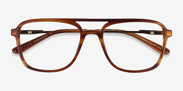 Striped Brown Eddie -  Métal Lunettes de vue