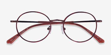 Clear Brown Red Copper Ikigai -  Métal Lunettes de vue