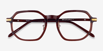 Clear Brown Gold Quentin -  Metal Eyeglasses