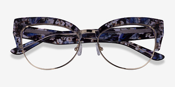 Purple Floral Gold Freesia -  Metal Eyeglasses