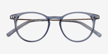 Clear Blue Snap -  Metal Eyeglasses