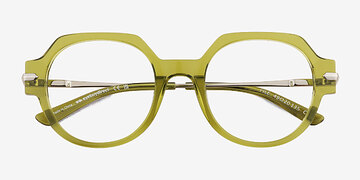 Clear Green File -  Metal Eyeglasses