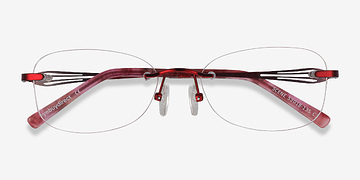 Rouge Scene -  Légèreté Métal Lunettes de vue