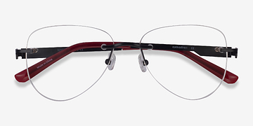Black Burgundy Ride -  Métal Lunettes de vue