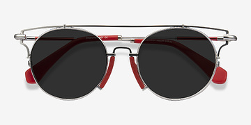 Silver Red Blockpop -  Métal Lunettes de soleil
