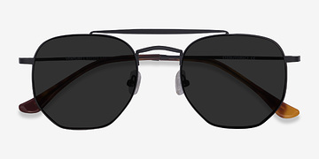 Noir Venture -  Vintage Métal Lunettes de soleil