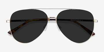 Golden Flier -  Vintage Metal Sunglasses