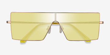 Matte Gold Byte -  Metal Sunglasses