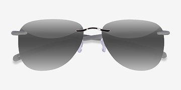 Shiny Silver Ludo -  Plastique Lunettes de soleil