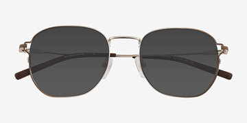 Gradient Brown Silver Dorian -  Metal Sunglasses