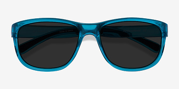 Bleu Determined -  Plastique Lunettes de soleil