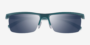 Matte Teal Turnover -  Plastique Lunettes de soleil