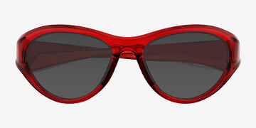 Clear Red Bedrock -  Plastic Sunglasses