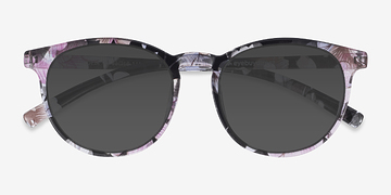 Blue/Floral Deja Vu -  Plastique Lunettes de soleil