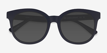 Matte Navy Elena -  Vintage Plastique Lunettes de soleil