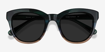 Green Striped Tropic -  Acétate Lunettes de soleil