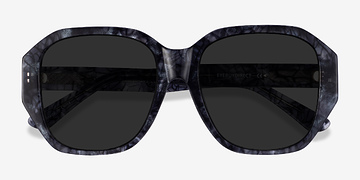 Shiny Black Floral Florence -  Acétate Lunettes de soleil