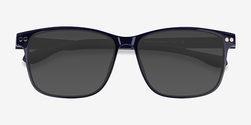 Shiny Navy Verve -  Plastique Lunettes de soleil