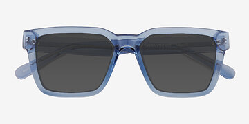 Clear Blue Zoink -  Plastic Sunglasses