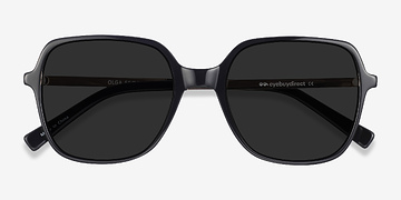 Black & Gold Olga -  Vintage Acetate, Metal Lunettes de soleil