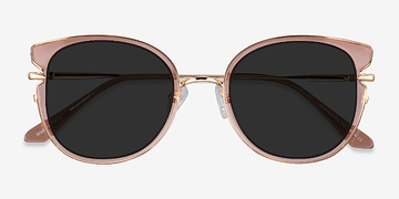 Clear Brown Gold Fascination -  Plastic Sunglasses